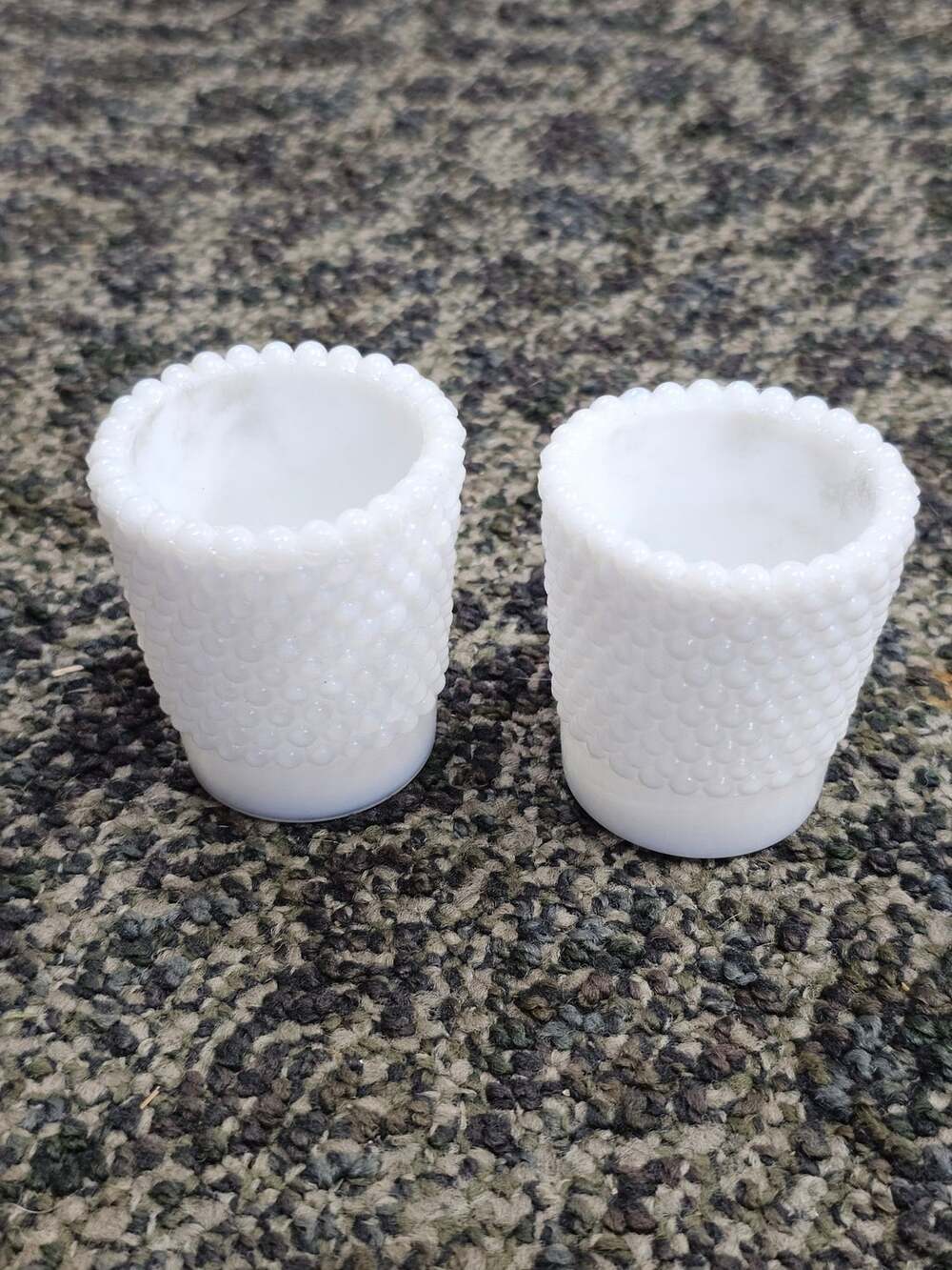 Vintage Milk Glass Hobnail Toothpick Holder